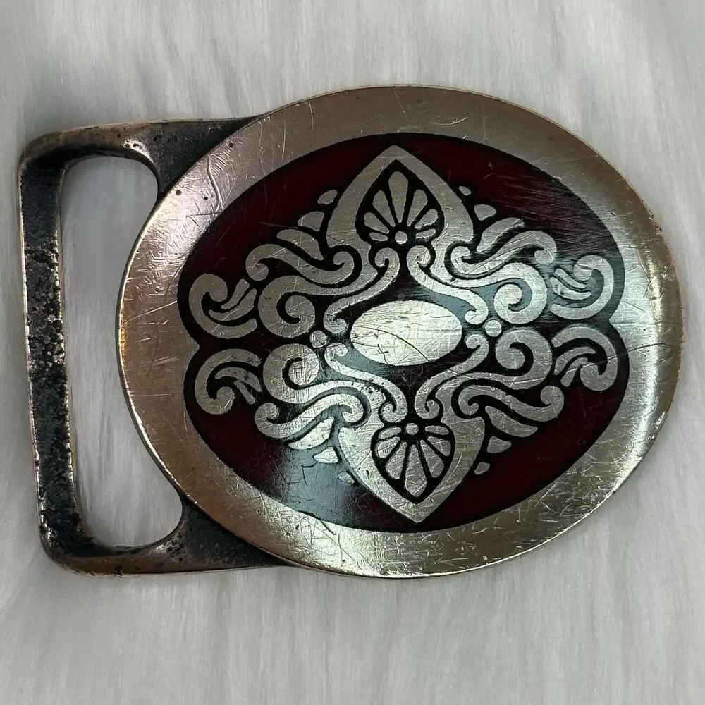 Vintage 1978 Tech Ether Guild Brocade Belt Buckle